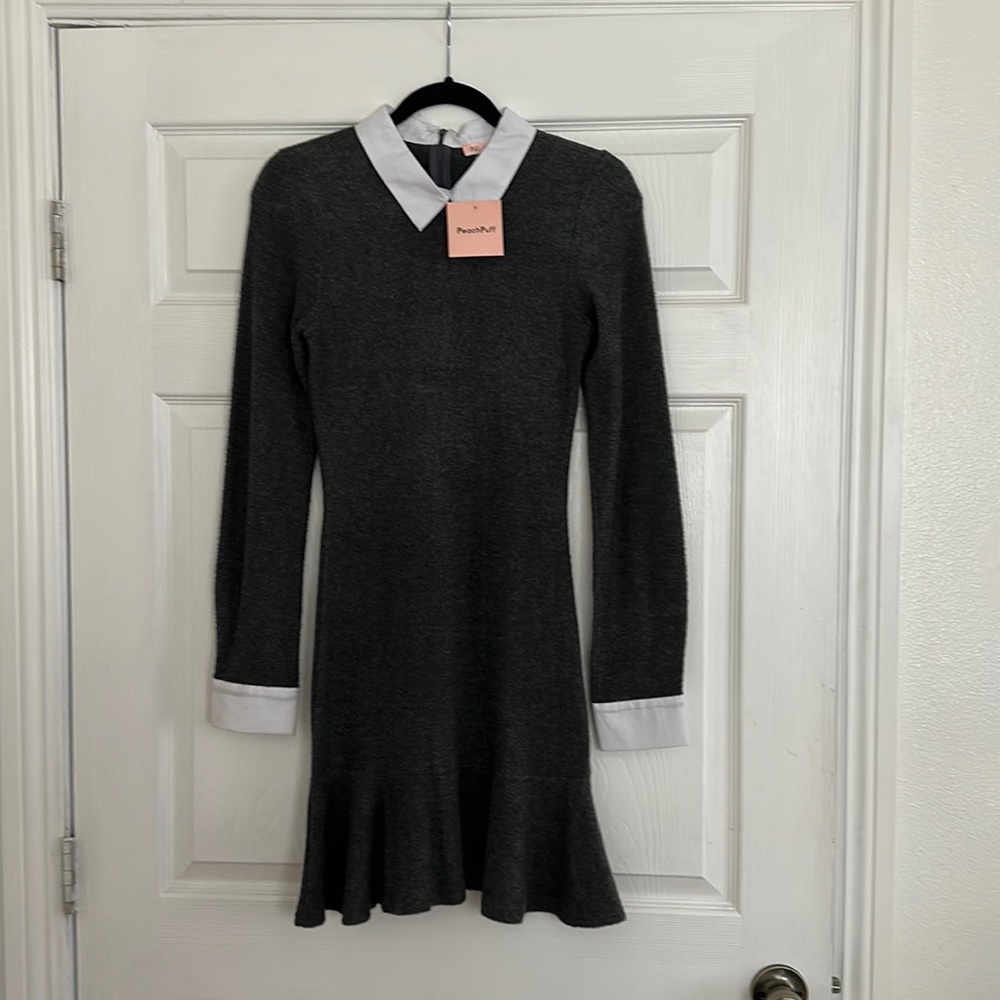 Peach Puff Knit Gray dress